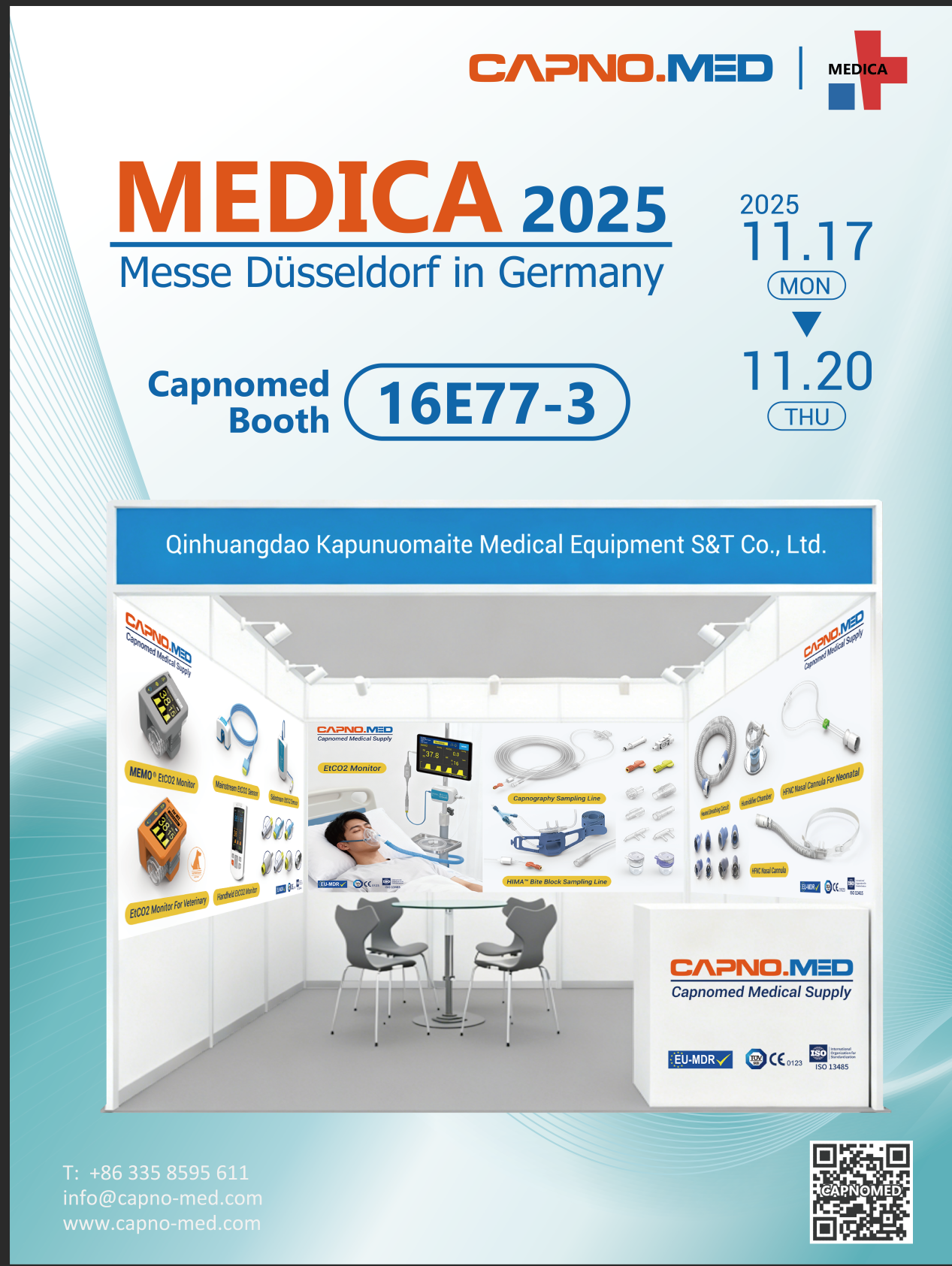 Welcome to visit CAPNOMED Booth at MEDICA FAIR 2025